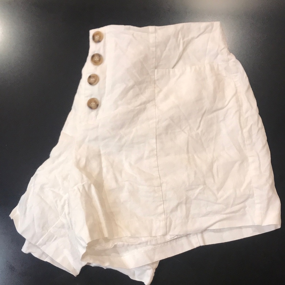 White Linen Shorts